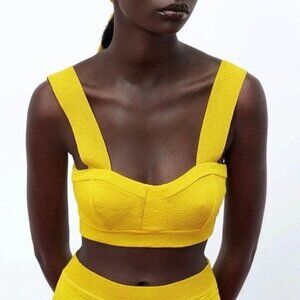 Zara Vibrant Yellow Knit Top